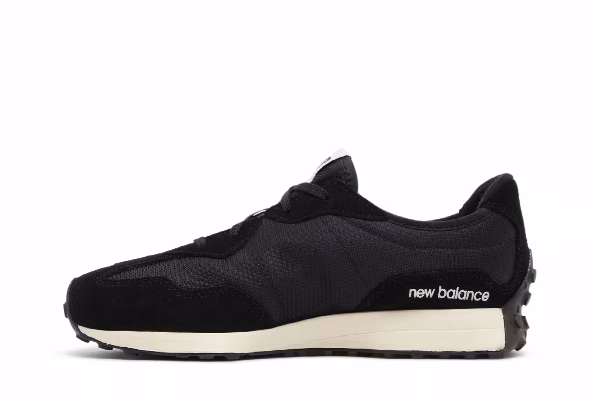New Balance 327 Big Kid Wide Black White, view 4