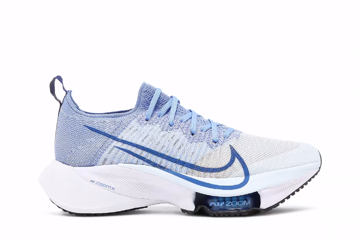 Nike Women's Air Zoom Tempo NEXT% Flyknit Blue White, view 2