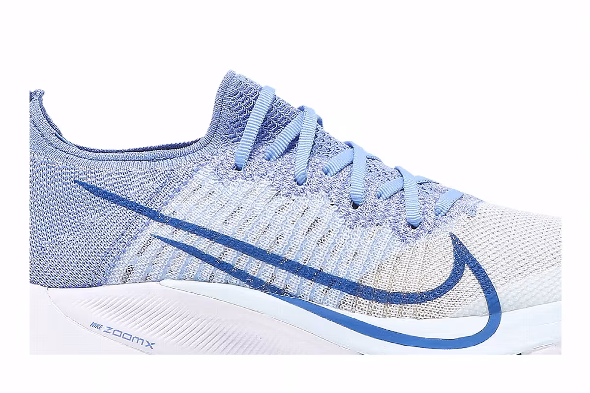 Nike Women's Air Zoom Tempo NEXT% Flyknit Blue White, view 3