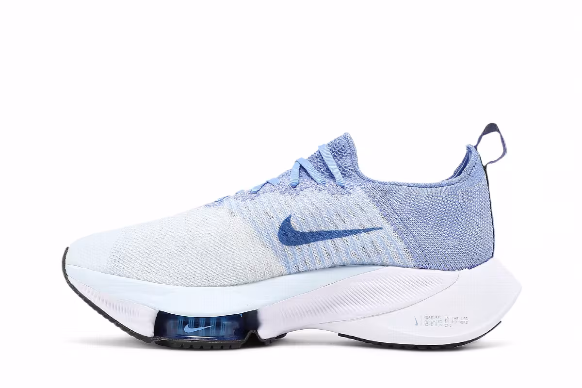 Nike Women's Air Zoom Tempo NEXT% Flyknit Blue White, view 4