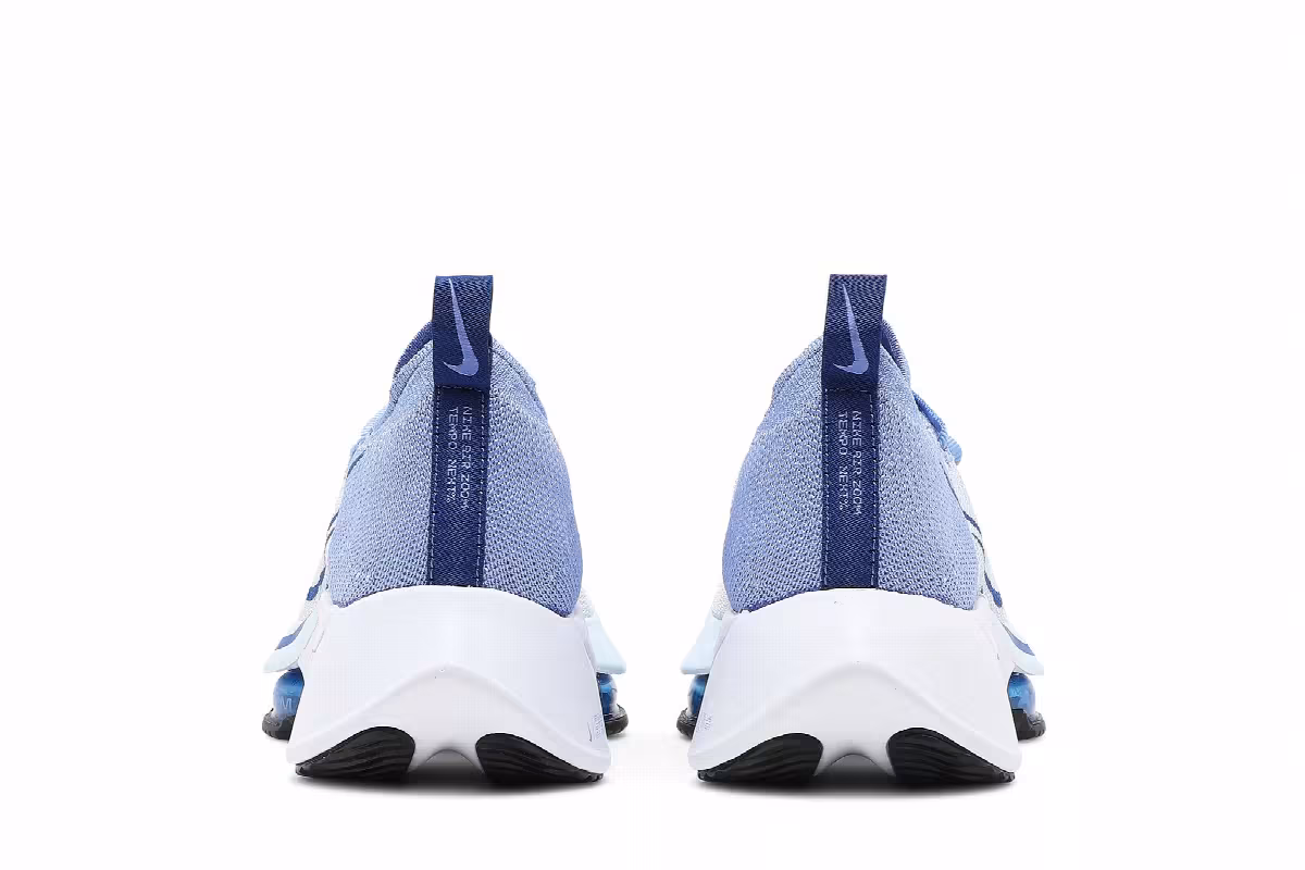 Nike Women's Air Zoom Tempo NEXT% Flyknit Blue White, view 7