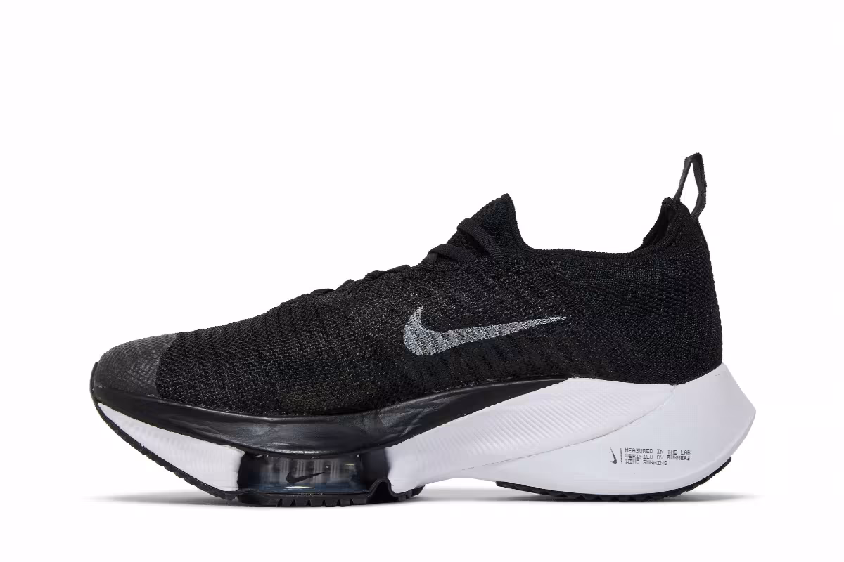 Nike Women's Air Zoom Tempo NEXT% Flyknit Black White, view 4