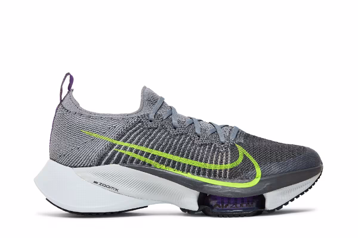 Nike Air Zoom Tempo NEXT% Flyknit Particle Grey Volt, view 2