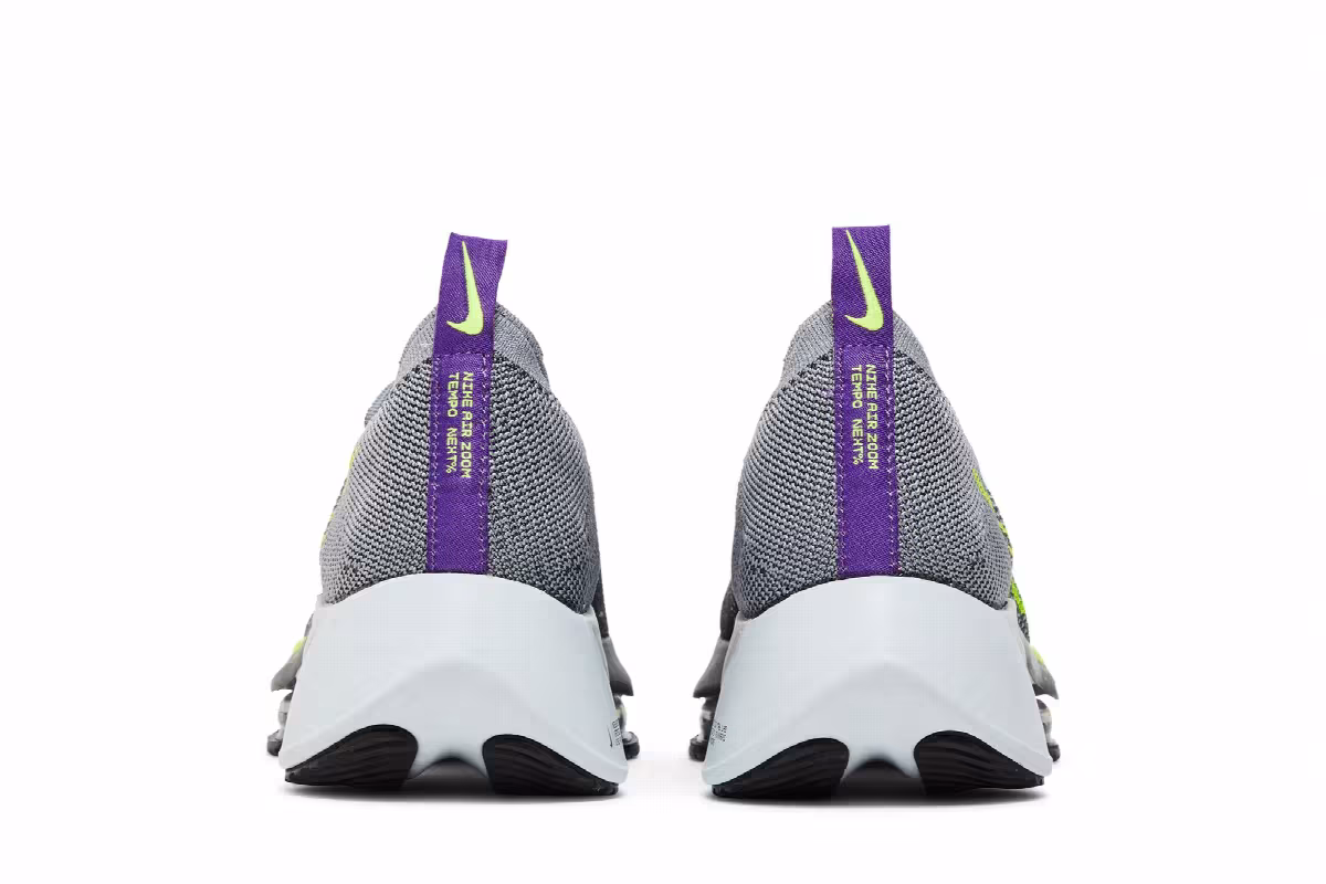 Nike Air Zoom Tempo NEXT% Flyknit Particle Grey Volt, view 7