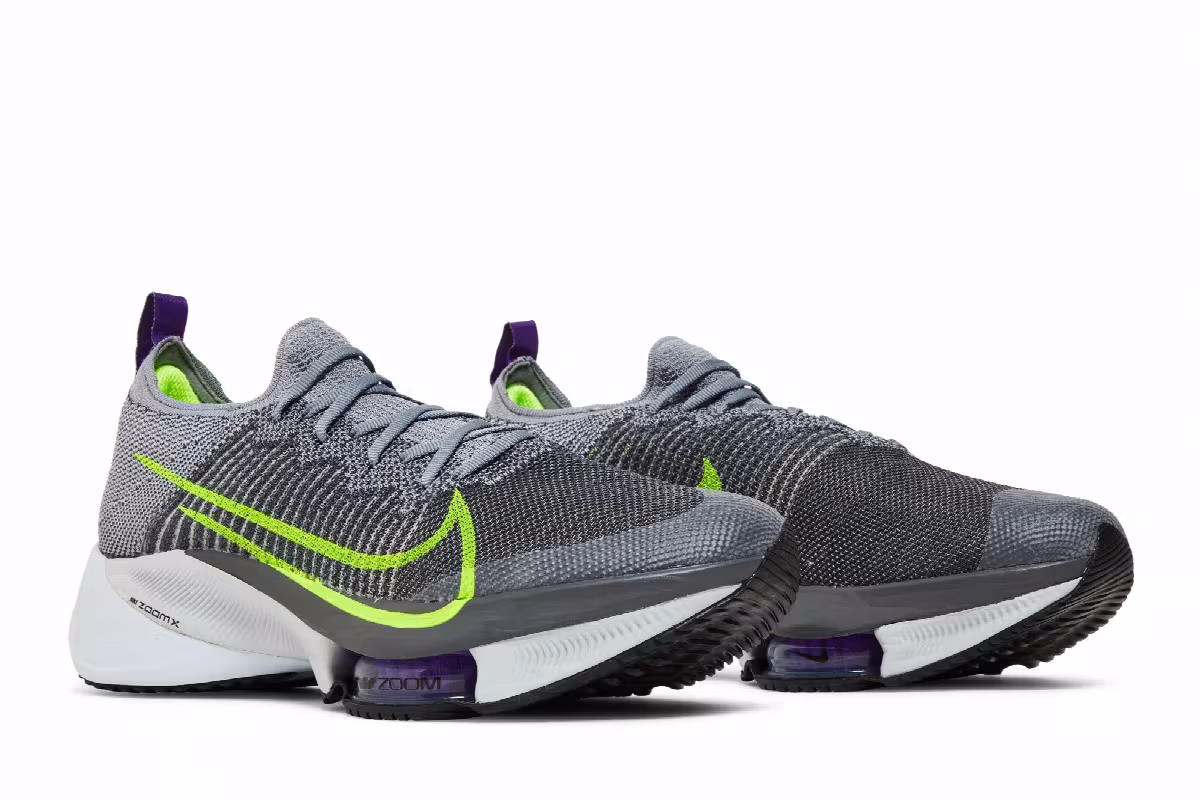 Nike Air Zoom Tempo NEXT% Flyknit Particle Grey Volt, view 9