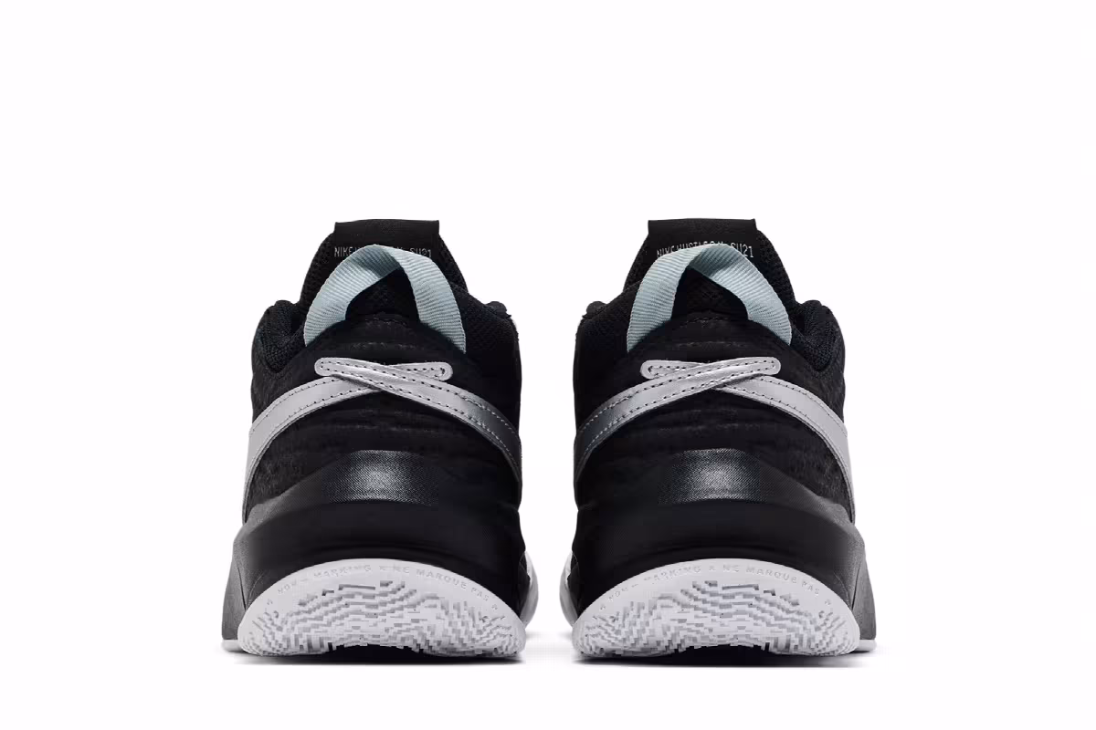 Nike Team Hustle D10 GS Black Metallic Silver, view 7