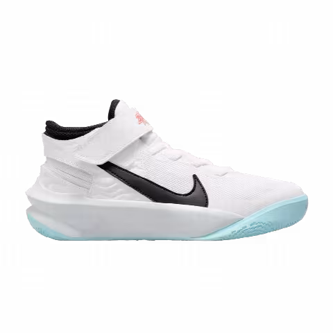 Nike Team Hustle D10 FlyEase GS 'White Black Blue'