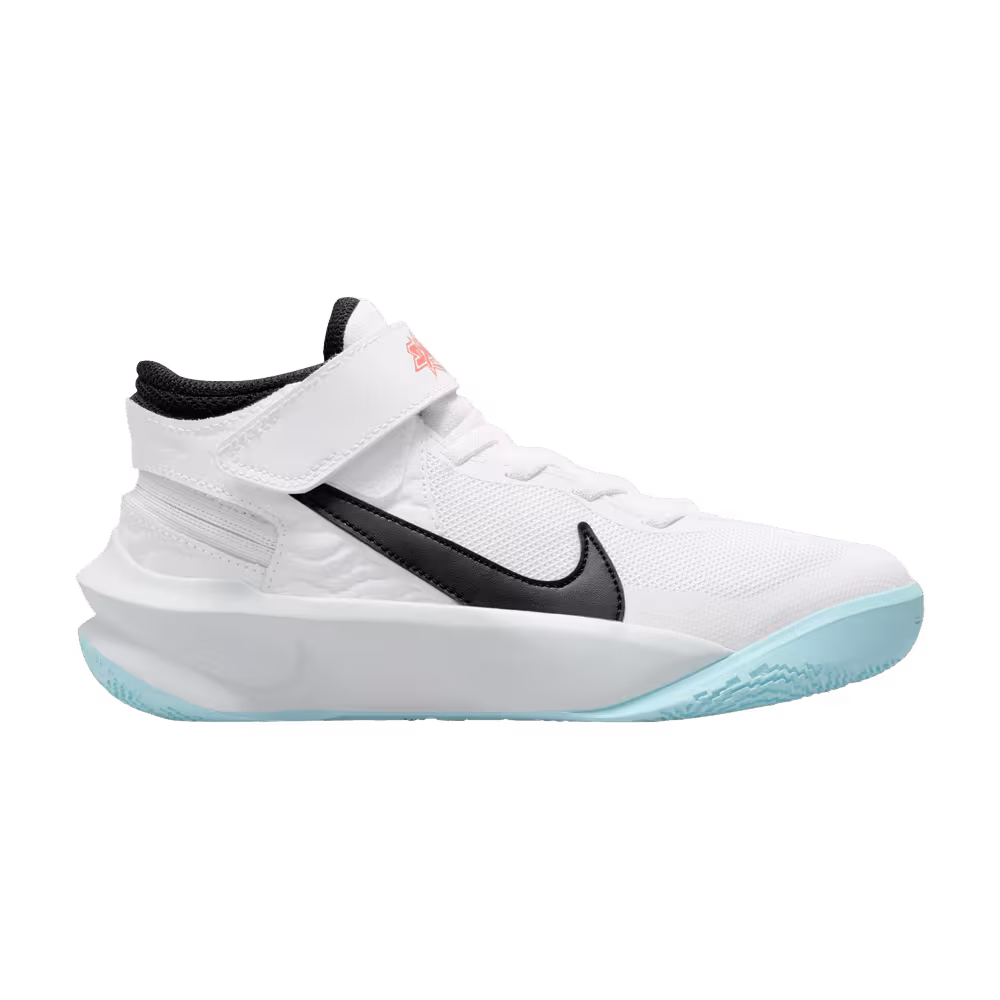 Nike Team Hustle D10 FlyEase GS White Black Blue