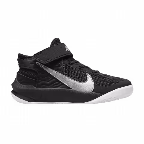 Nike Team Hustle D10 FlyEase PS 'Black Metallic Silver'