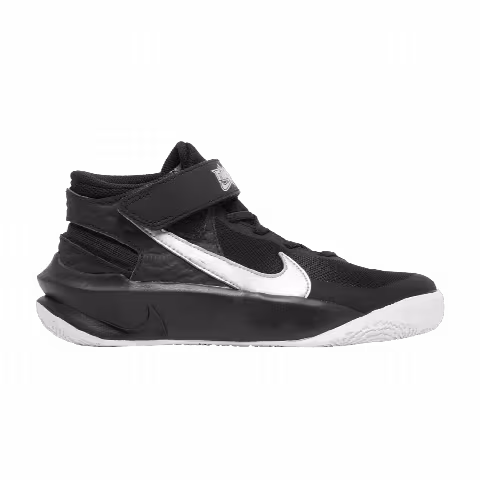 Nike Team Hustle D10 FlyEase GS 'Black Metallic Silver'