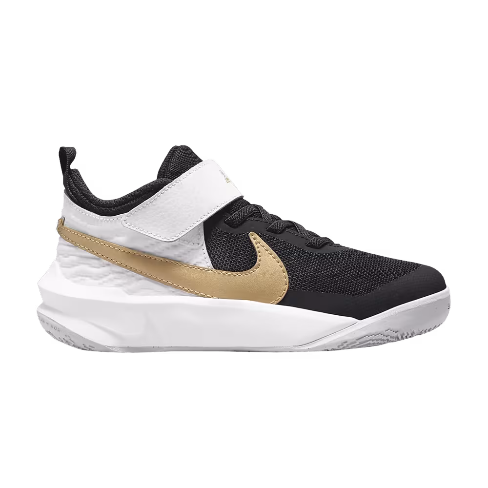 Nike Team Hustle D10 PS Black White Metallic Gold