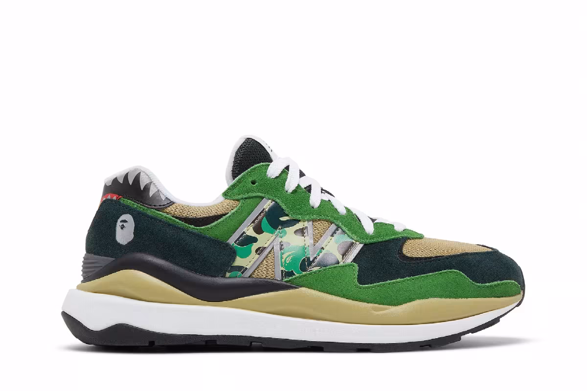 BAPE x New Balance 57/40 Green, view 2