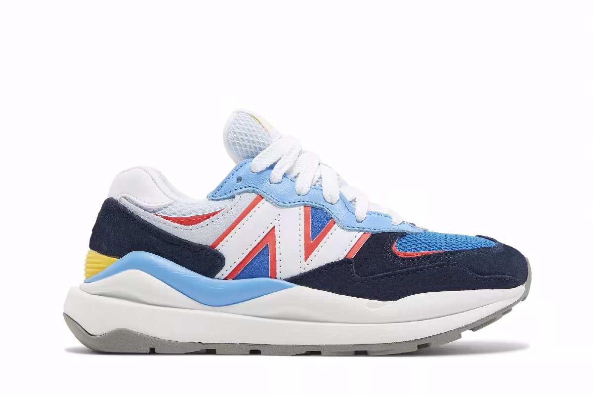 New Balance Women's 57/40 Natural Indigo Electric Red, view 2