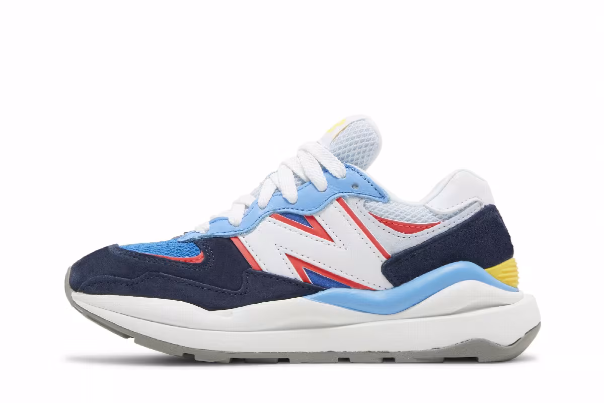 New Balance Women's 57/40 Natural Indigo Electric Red, view 4