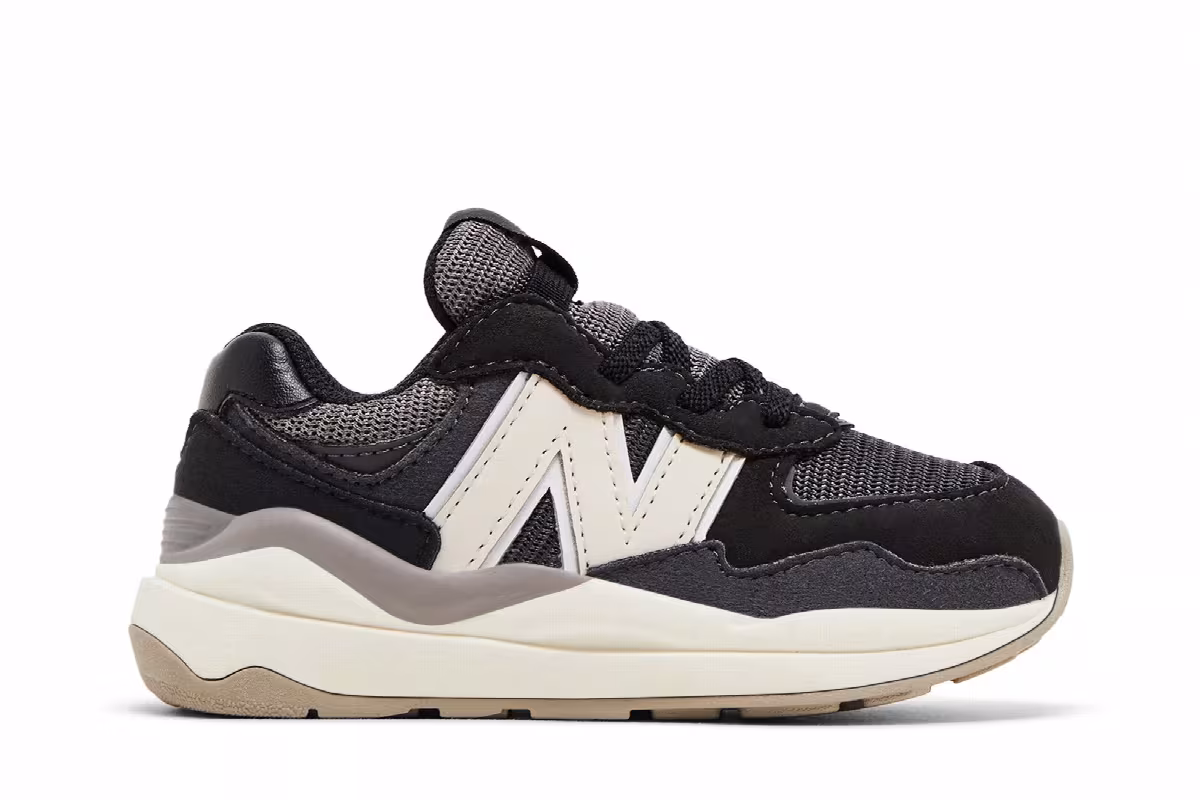 New Balance 57/40 Bungee Toddler Black Moonbeam, view 2