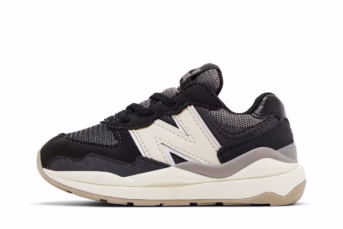 New Balance 57/40 Bungee Toddler Black Moonbeam, view 4