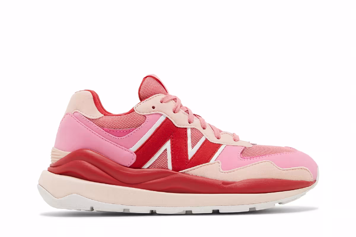 New Balance 57/40 Big Kid Vibrant Pink Team Red, view 2