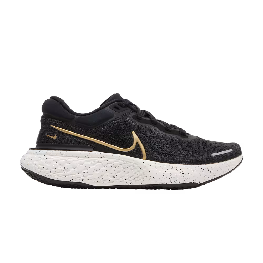 Nike Women's ZoomX Invincible Run Flyknit Black Metallic Gold