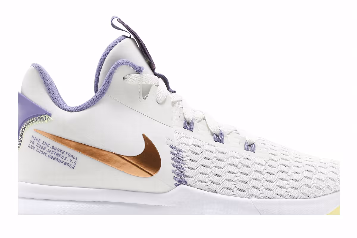 Nike LeBron Witness 5 Summit White Metallic Bronze, view 3
