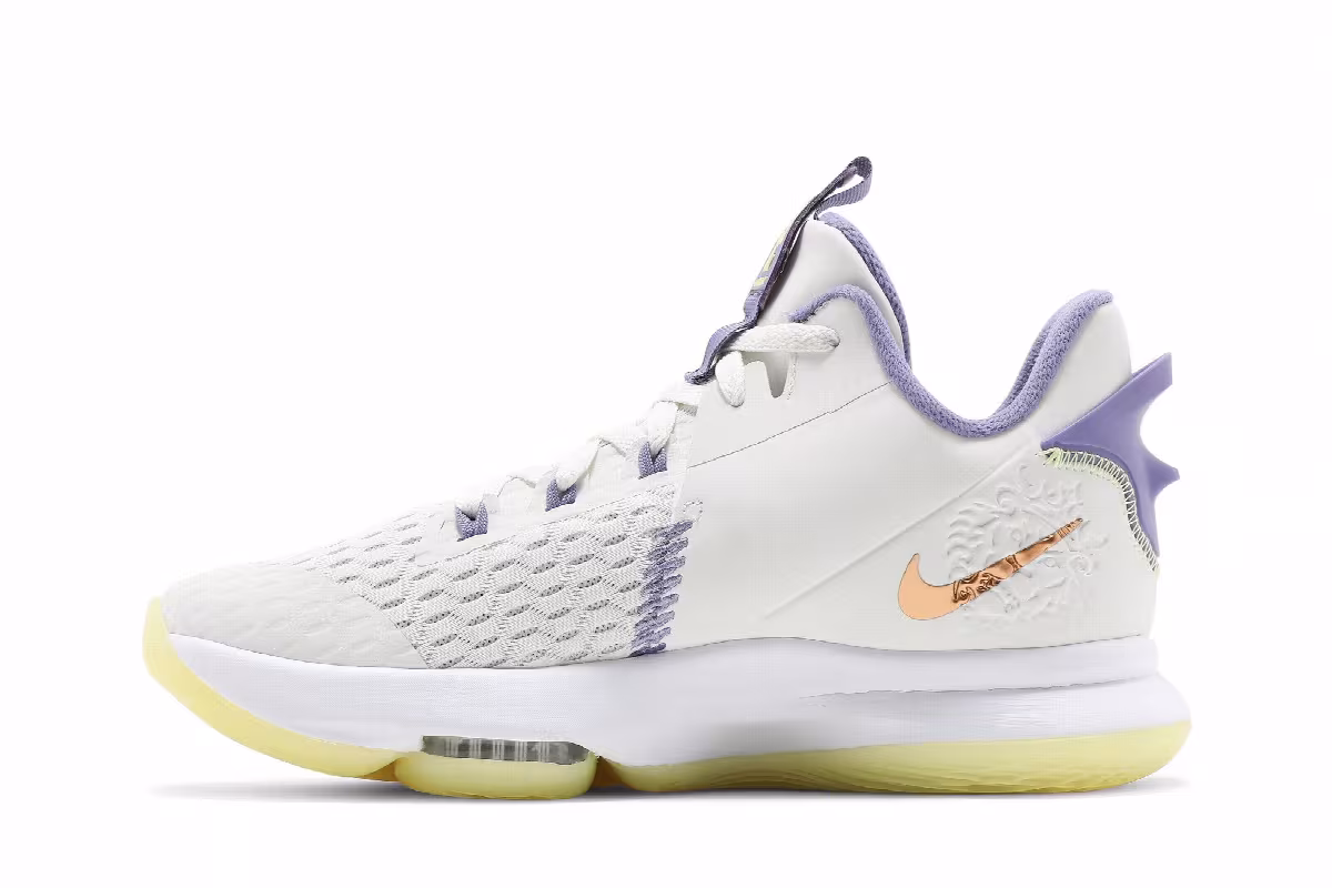 Nike LeBron Witness 5 Summit White Metallic Bronze, view 4