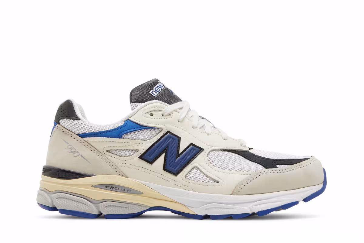 Teddy Santis x New Balance 990v3 Made in USA White Blue, view 2