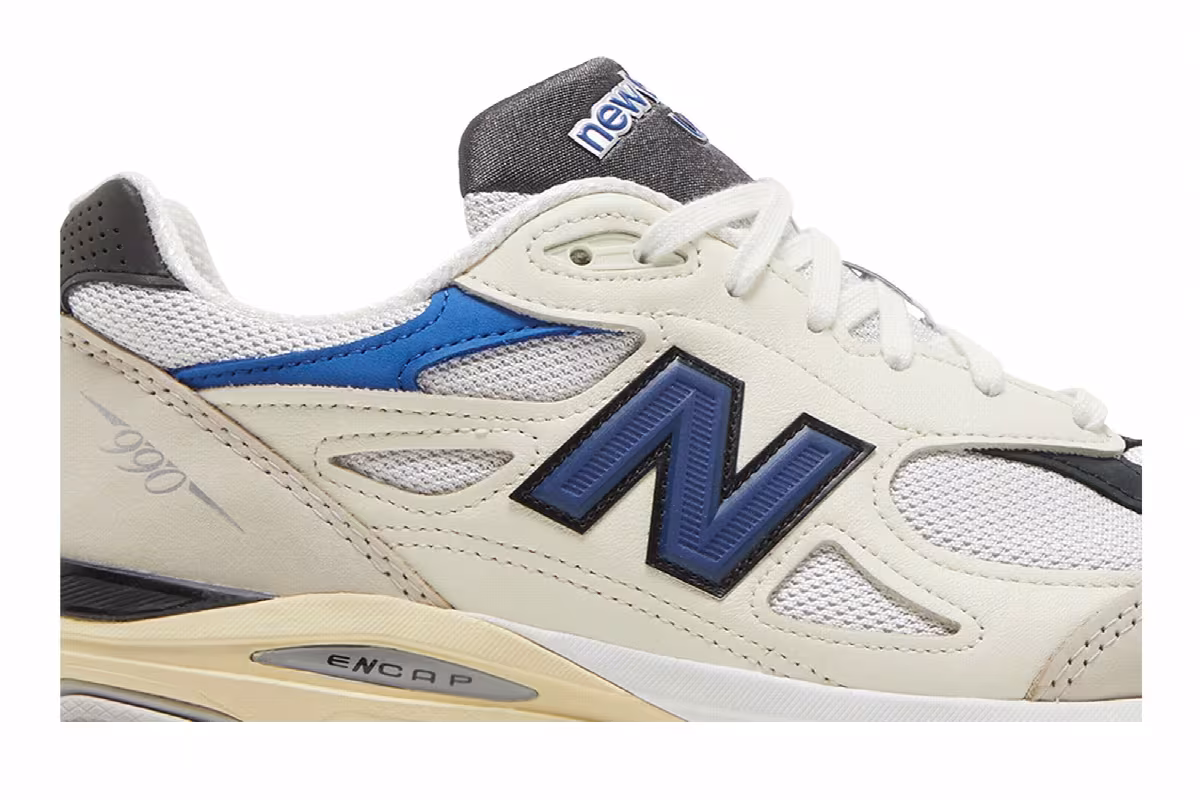 Teddy Santis x New Balance 990v3 Made in USA White Blue, view 3