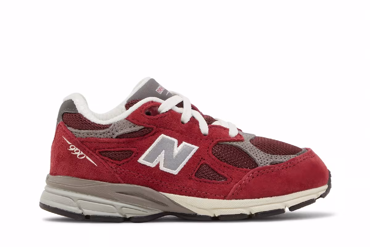 Teddy Santis x New Balance 990v3 Toddler Scarlet Marblehead, view 2