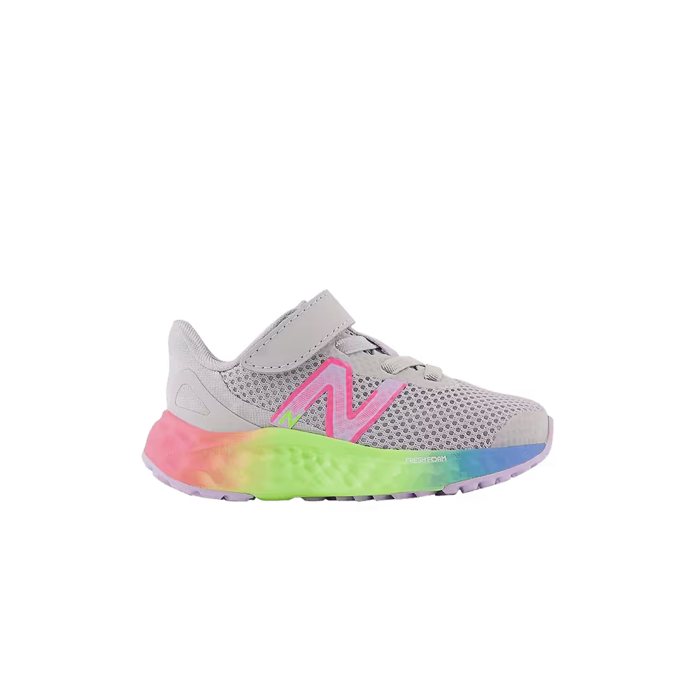 New Balance Fresh Foam Arishi v4 Bungee Lace Toddler Light Aluminum Rainbow
