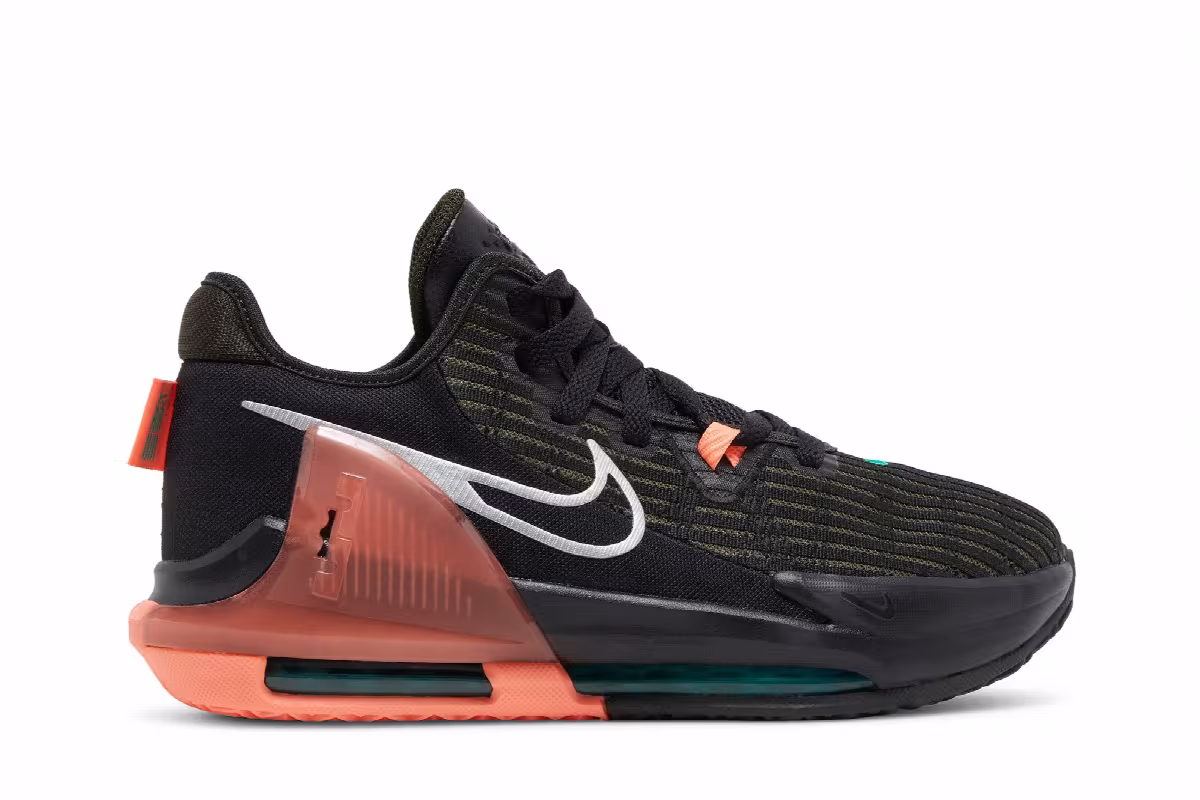 Nike LeBron Witness 6 GS Black Crimson Pulse, view 2