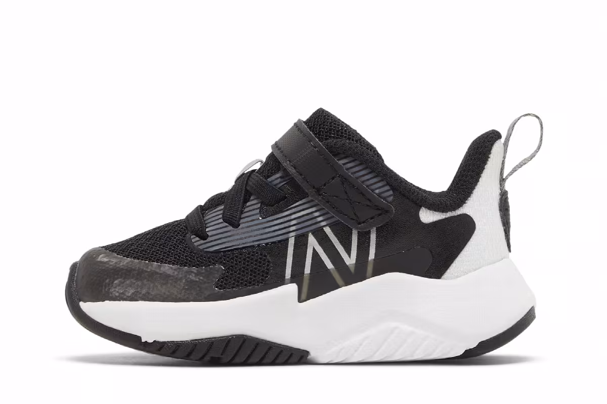 New Balance Rave Run v2 Bungee Lace Toddler Black White, view 4