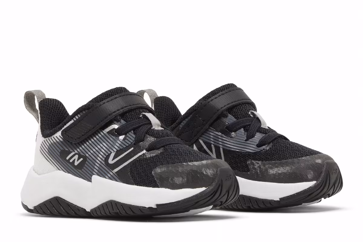 New Balance Rave Run v2 Bungee Lace Toddler Black White, view 9