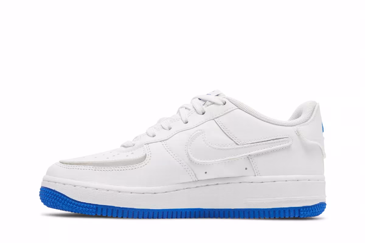 Nike Air Force 1/1 GS White Royal Blue, view 4