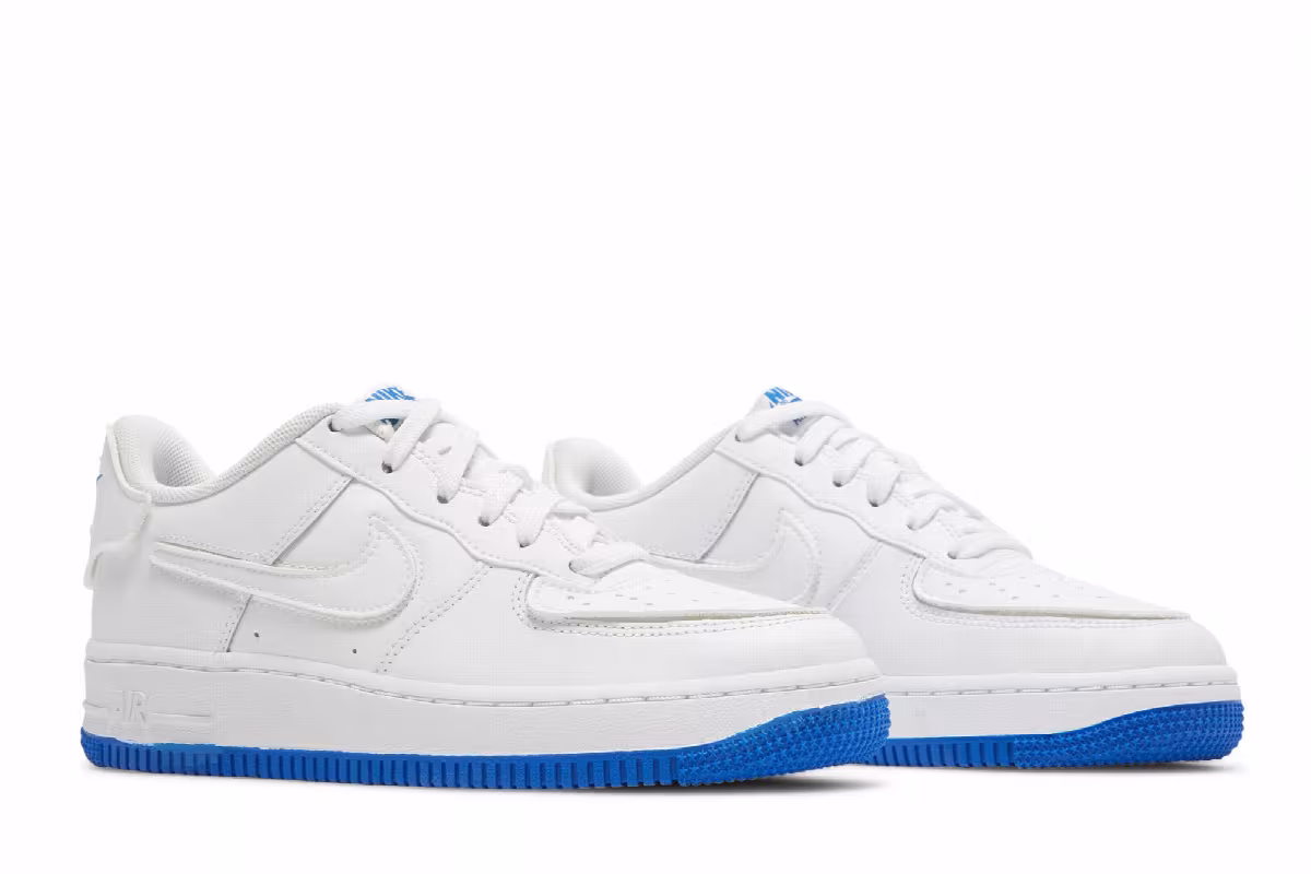 Nike Air Force 1/1 GS White Royal Blue, view 9