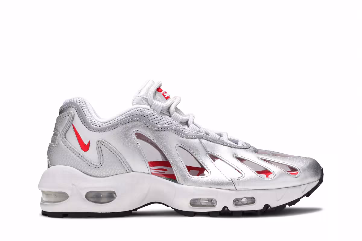 Supreme x Nike Air Max 96 Metallic Silver, view 2
