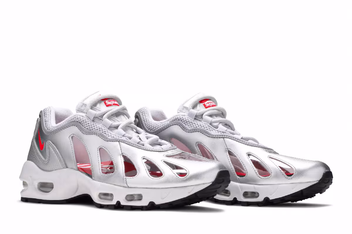 Supreme x Nike Air Max 96 Metallic Silver, view 9