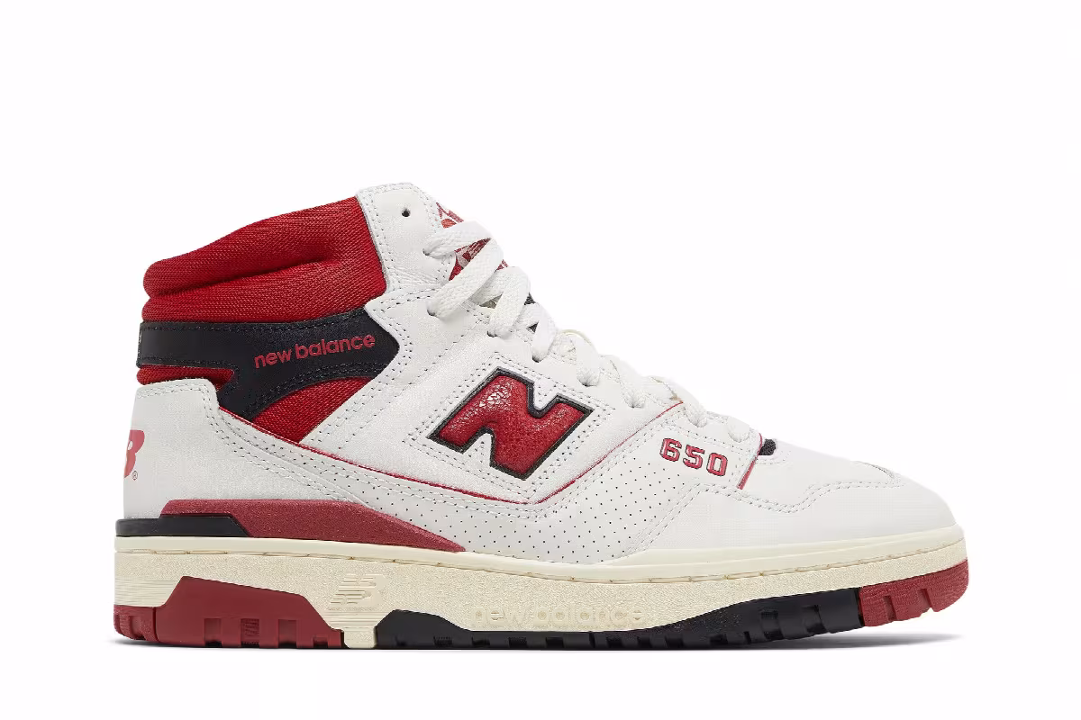 Aimé Leon Dore x New Balance 650R White Red, view 2
