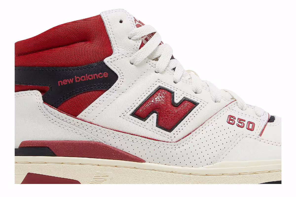 Aimé Leon Dore x New Balance 650R White Red, view 3