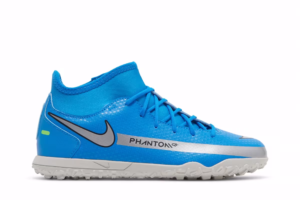 Nike Phantom GT Club DF TF GS Photo Blue Metallic Silver, view 2