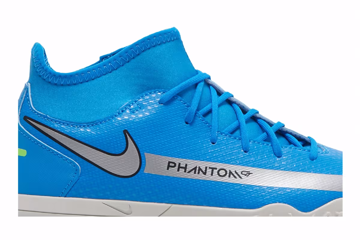 Nike Phantom GT Club DF TF GS Photo Blue Metallic Silver, view 3