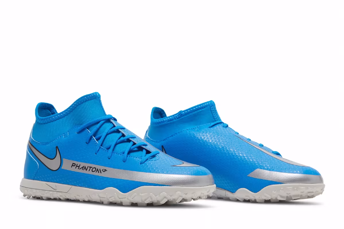 Nike Phantom GT Club DF TF GS Photo Blue Metallic Silver, view 9