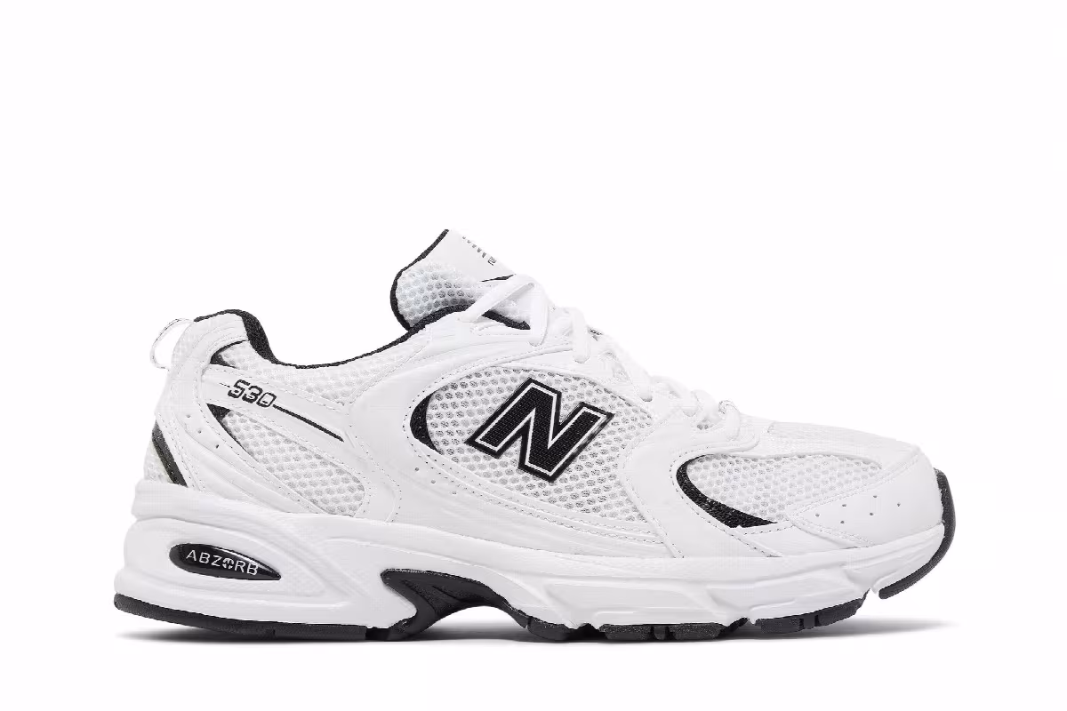 New Balance 530 White Black, view 2