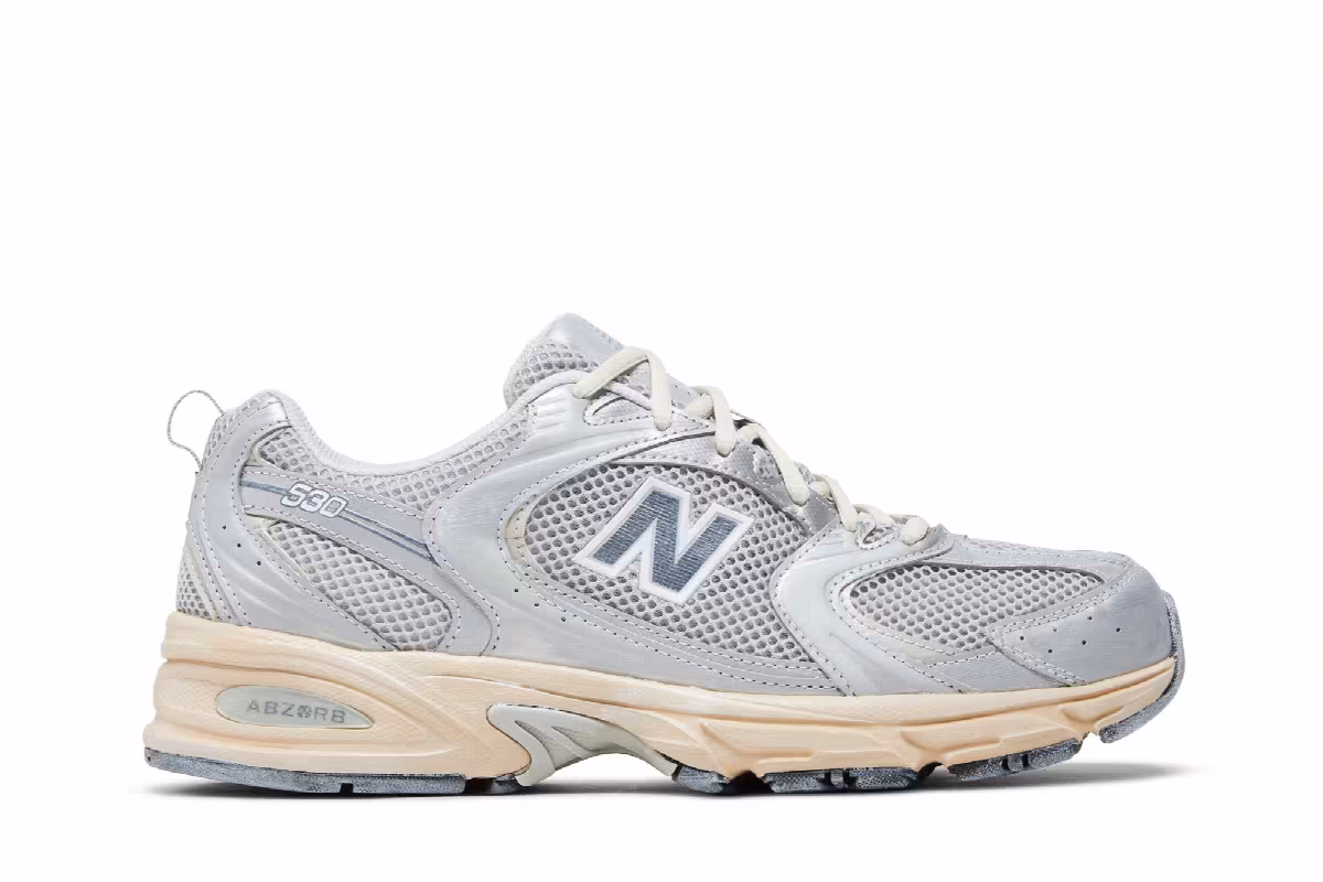 New Balance 530 Silver Moonbeam Distressed, view 2