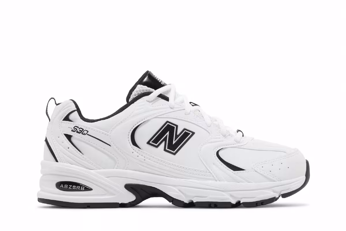 New Balance 530 White Black, view 2