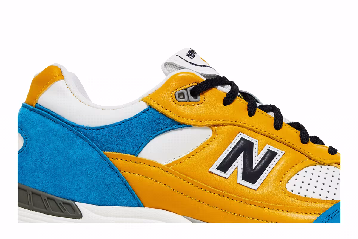 Sneakersnstuff x New Balance 991 Made in England Blue Yellow, view 3