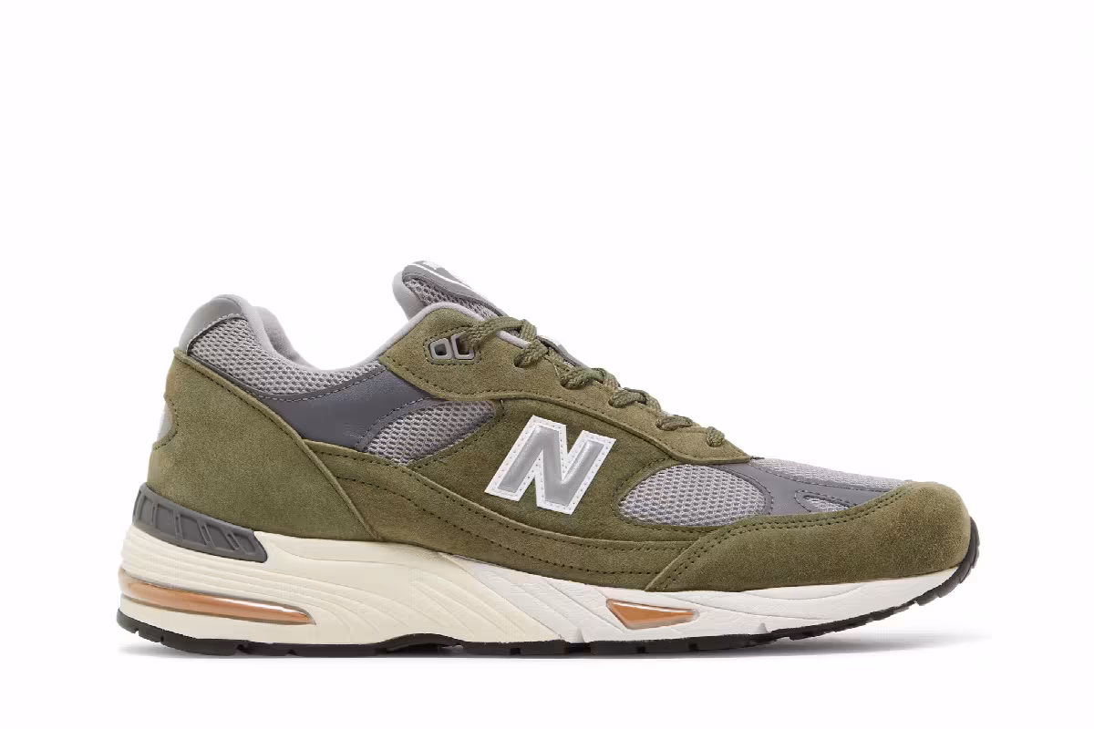 New Balance 991 Made in England Green Grey, view 2