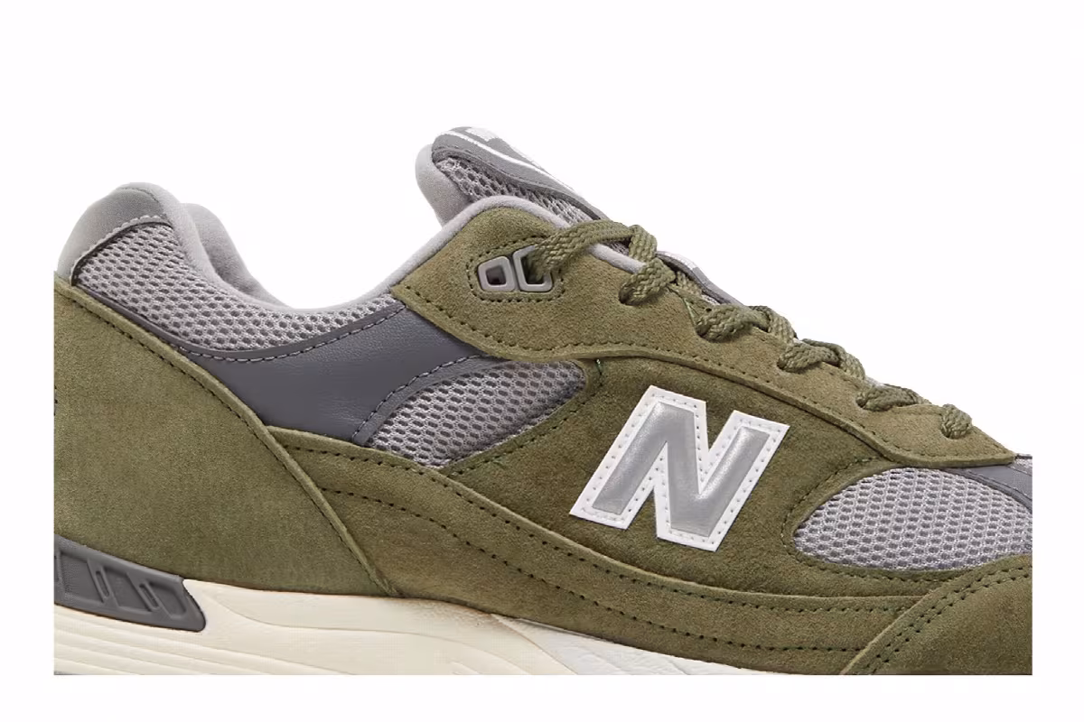 New Balance 991 Made in England Green Grey, view 3
