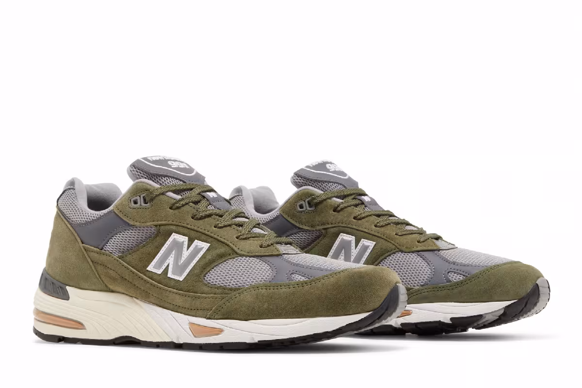 New Balance 991 Made in England Green Grey, view 9