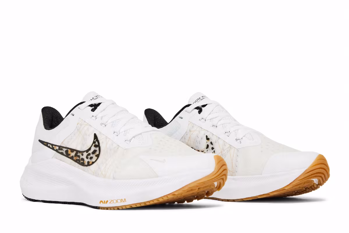 Nike Women's Winflo 8 Premium White Leopard, view 9