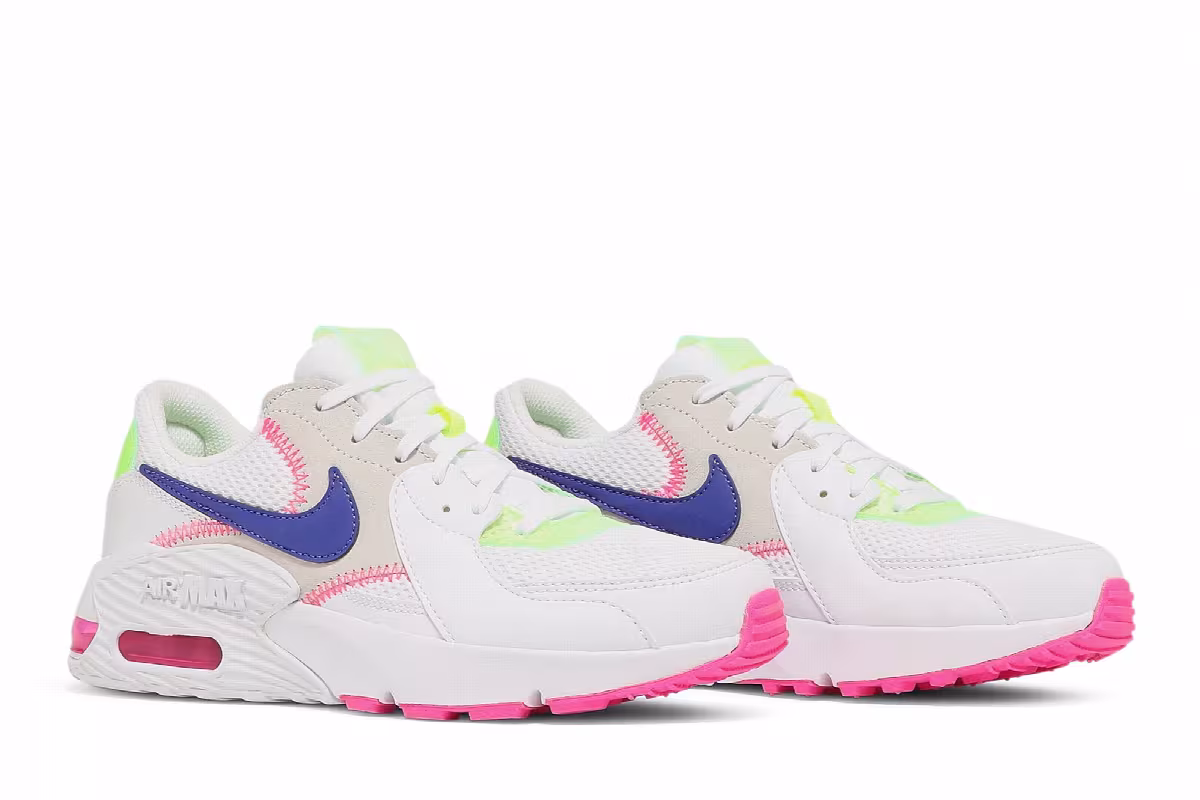 Nike Women's Air Max Excee White Pink Indigo, view 9