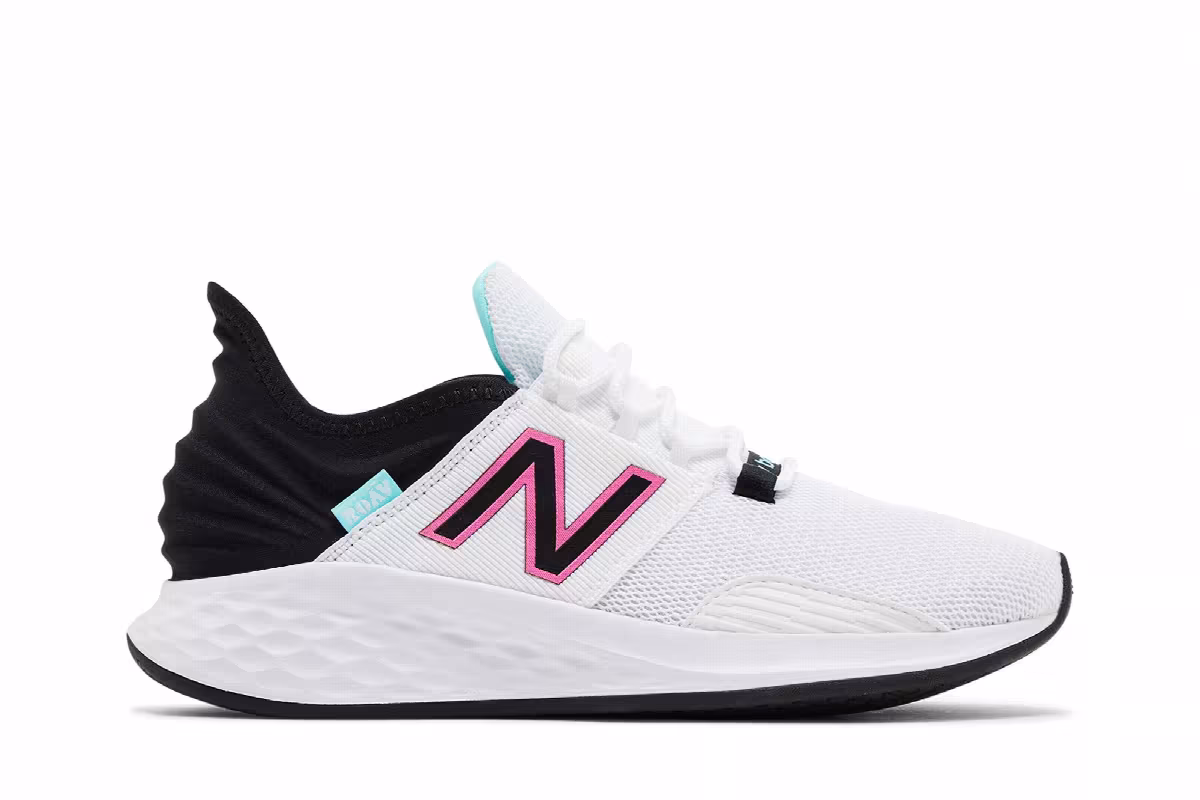 New Balance Women's Fresh Foam Roav White Black Surf, view 2